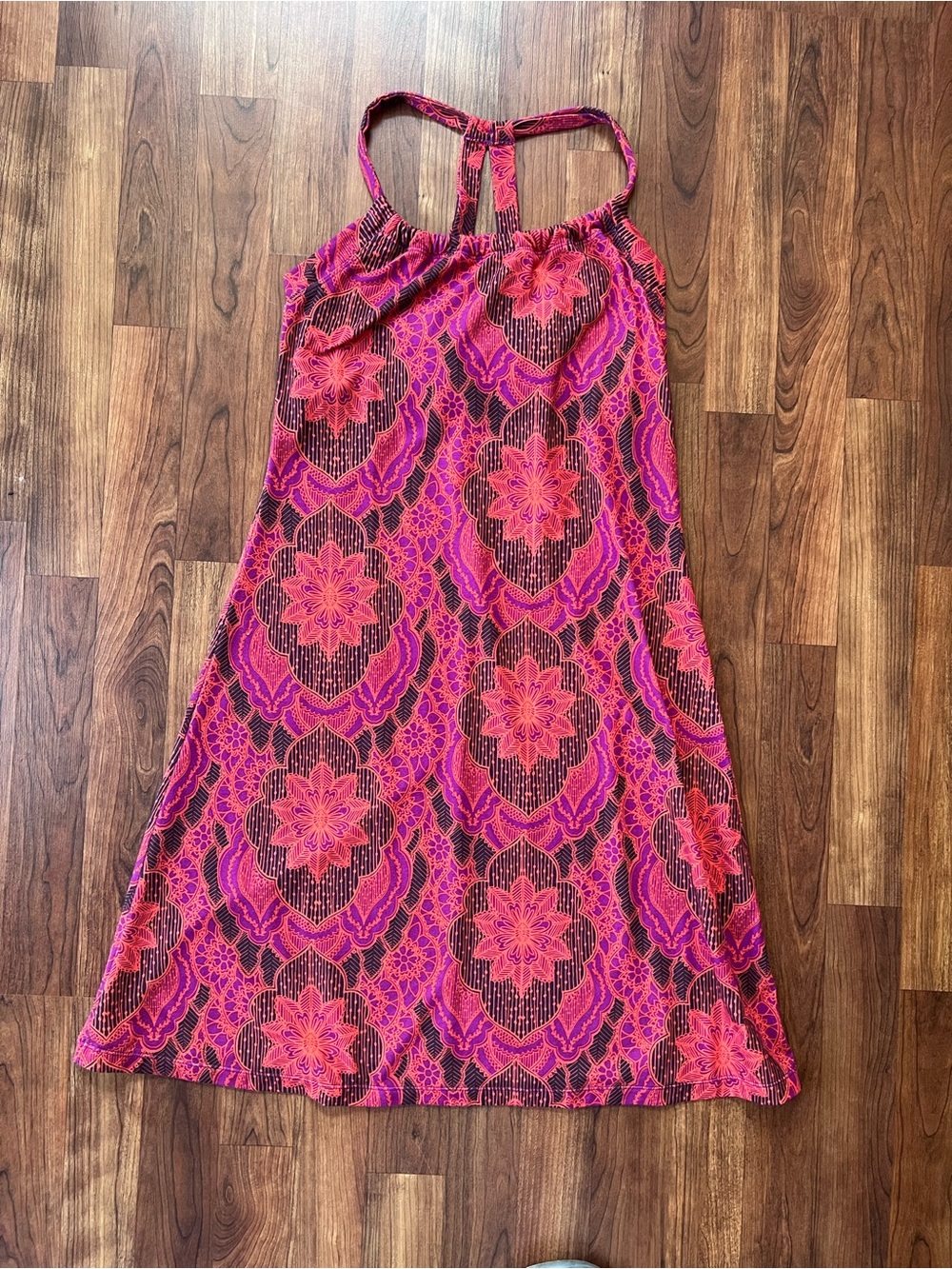 Prana Hot Pink & Magenta Medallion Midi Dress